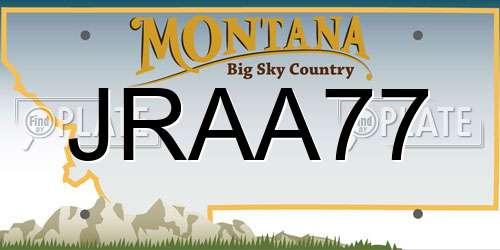 JRAA77 Montana License Plate