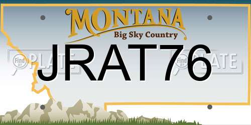 JRAT76 Montana License Plate