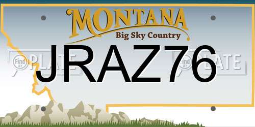 JRAZ76 Montana License Plate