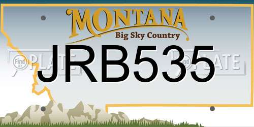 JRB535 Montana License Plate