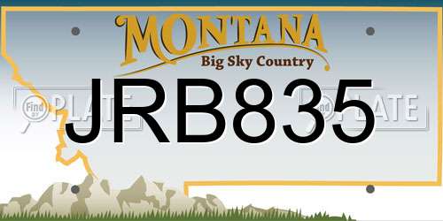 JRB835 Montana License Plate