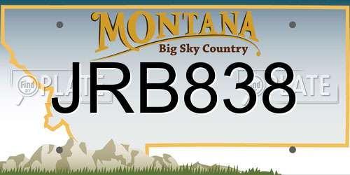 JRB838 Montana License Plate