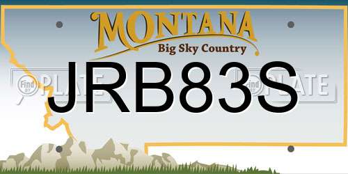 JRB83S Montana License Plate