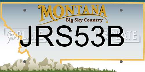 JRS53B Montana License Plate