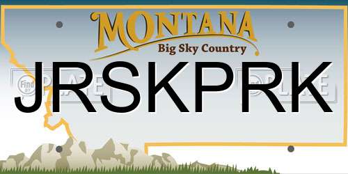 JRSKPRK Montana License Plate