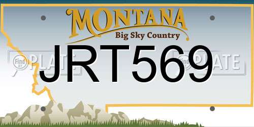 JRT569 Montana License Plate