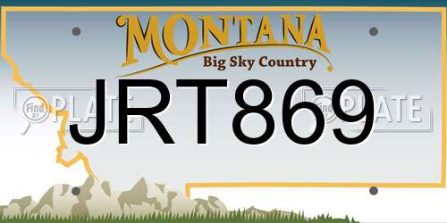JRT869 Montana License Plate