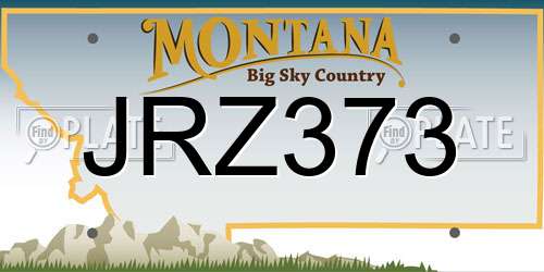 JRZ373 Montana License Plate