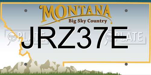 JRZ37E Montana License Plate