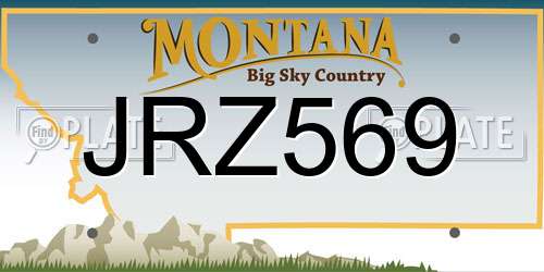 JRZ569 Montana License Plate