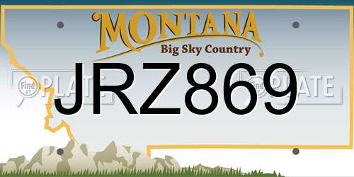 JRZ869 Montana License Plate