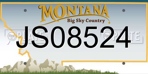 JS08524 Montana License Plate