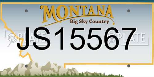 JS15567 Montana License Plate