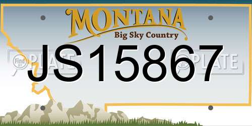 JS15867 Montana License Plate