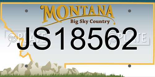 JS18562 Montana License Plate
