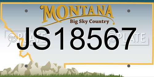 JS18567 Montana License Plate