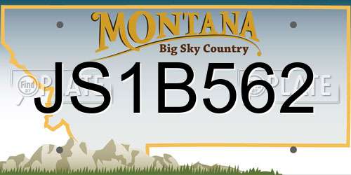 JS1B562 Montana License Plate