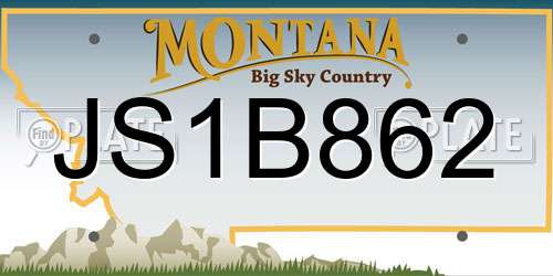 JS1B862 Montana License Plate