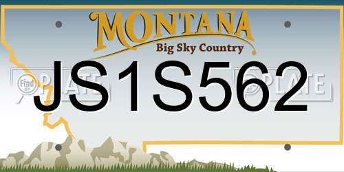 JS1S562 Montana License Plate