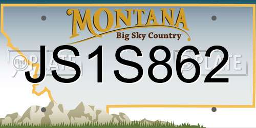 JS1S862 Montana License Plate