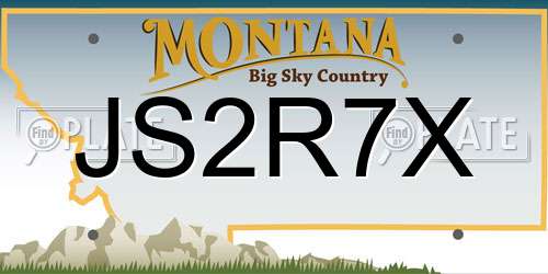 JS2R7X Montana License Plate
