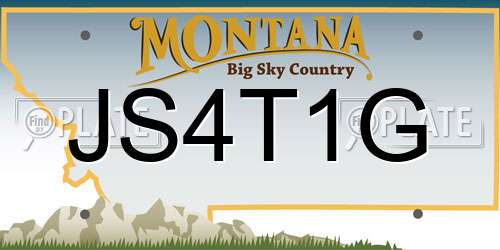 JS4T1G Montana License Plate
