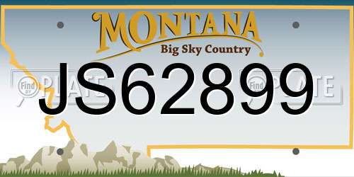 JS62899 Montana License Plate