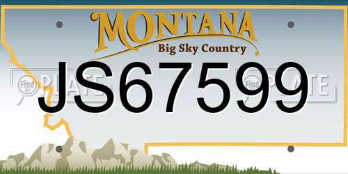 JS67599 Montana License Plate