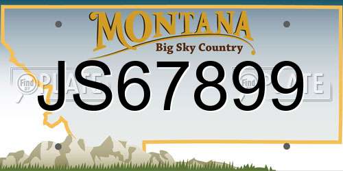 JS67899 Montana License Plate