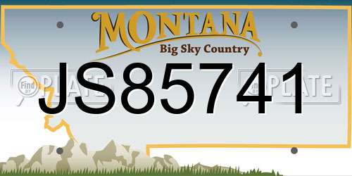JS85741 Montana License Plate