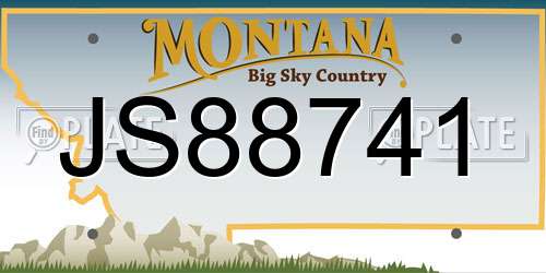 JS88741 Montana License Plate