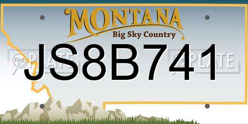 JS8B741 Montana License Plate