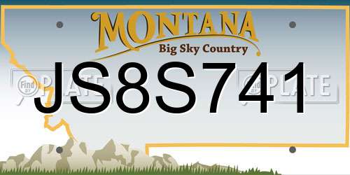 JS8S741 Montana License Plate