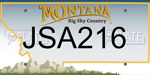 JSA216 Montana License Plate