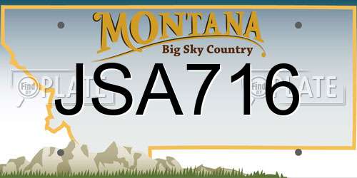 JSA716 Montana License Plate
