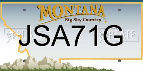JSA71G Montana License Plate