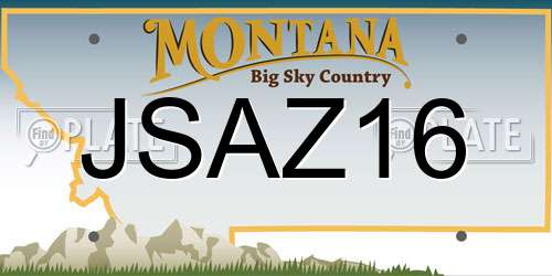 JSAZ16 Montana License Plate