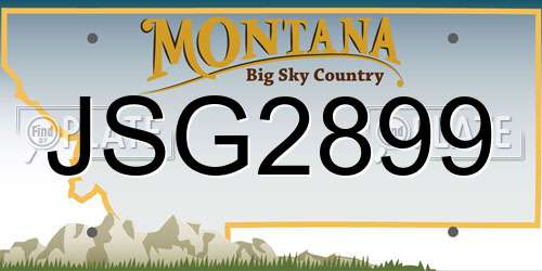 JSG2899 Montana License Plate