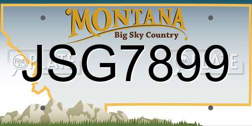 JSG7899 Montana License Plate