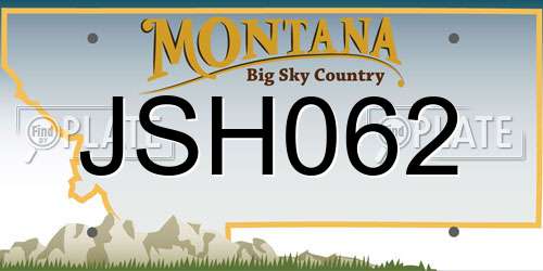 JSH062 Montana License Plate