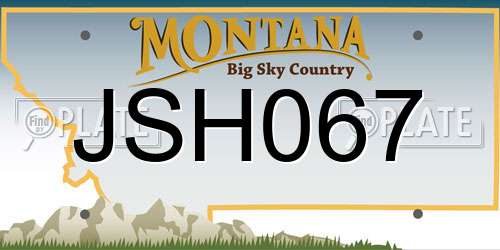 JSH067 Montana License Plate
