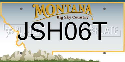 JSH06T Montana License Plate