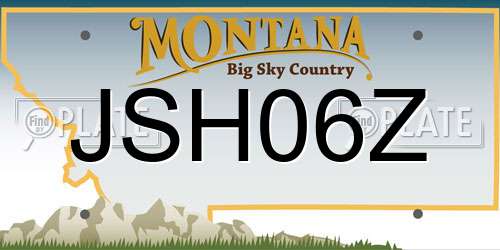 JSH06Z Montana License Plate