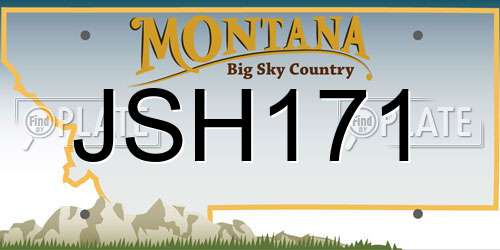JSH171 Montana License Plate