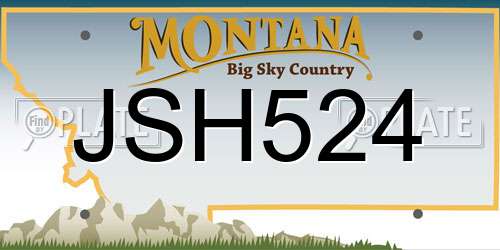 JSH524 Montana License Plate