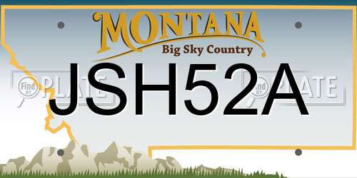 JSH52A Montana License Plate