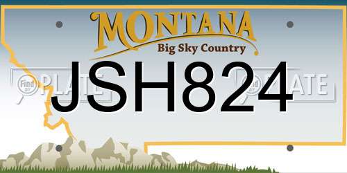 JSH824 Montana License Plate