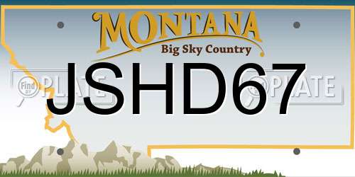 JSHD67 Montana License Plate