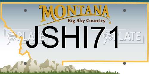 JSHI71 Montana License Plate