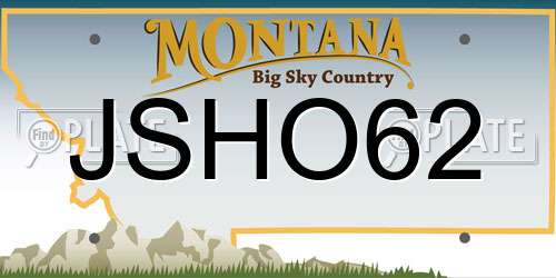 JSHO62 Montana License Plate
